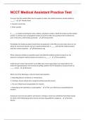 NCCT Medical Assistant Practice Test Questions & Answers Already Graded A+