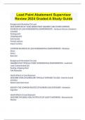 Lead Paint Abatement Supervisor  Review 2024 Graded A Study Guide