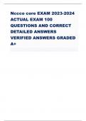 Nccco core EXAM 2023-2024 ACTUAL EXAM 100 QUESTIONS AND CORRECT DETAILED ANSWERS VERIFIED ANSWERS GRADED A+