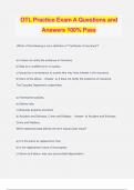 OTL Practice Exam A Questions and Answers 100&percnt; Pass