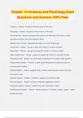 Chapter 1-4 Anatomy and Physiology Exam Questions and Answers 100&percnt; Pass
