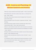 ALMS - Anatomy and Physiology&colon; All Modules Questions and Answers