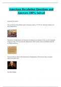 American Revolution Questions and Answers 100% Solved 