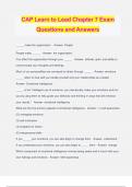 CAP Learn to Lead Chapter 7 Exam Questions and Answers