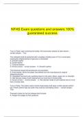  NFHS Exam questions and answers 100% guaranteed success.