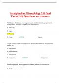 Straighterline Microbiology 250 final Exam 2024 Questions and Answers
