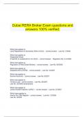  Dubai RERA Broker Exam questions and answers 100% verified.