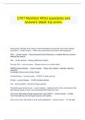   C787 Nutrition WGU questions and answers latest top score&period;