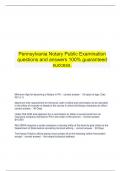   Pennsylvania Notary Public Examination questions and answers 100&percnt; guaranteed success&period;