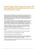 Phi Beta Sigma, Phi Beta Sigma Information, Phi Beta Sigma History Exam Questions and Answers Latest 2024-2025 Graded A+.