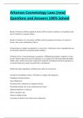 Arkansas Cosmetology Laws &lpar;new&rpar;  Questions and Answers 100&percnt; Solved