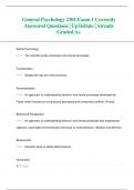 General Psychology 2301 Exam 1 Correctly  Answered Questions&vert; UpToDate &vert; Already  Graded A&plus;