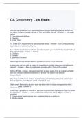 CA Optometry Law Exam with 100% correct Answers