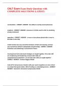 CALT Exam Exam Study Questions with  COMPLETE SOLUTIONS &lpar;LATEST&rpar;