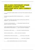 3RD CLASS STATIONARY STEAM ENGINEER LICENSE EXAM QUESTIONS WITH 100&percnt; CORRECT ANSWERS