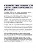 CNO Ethics Exam Questions With Answers Latest Updated 2024-2025 Graded A+.