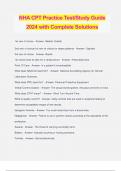 NHA CPT Practice Test/Study Guide 2024 with Complete Solutions