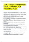 TABC Things to remember Exam Questions with Correct Answers 