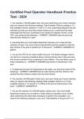 Certified Pool Operator Handbook Practice Test - 2024