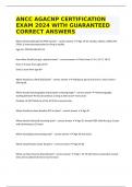 ANCC AGACNP CERTIFICATION EXAM 2024 WITH GUARANTEED CORRECT ANSWERS