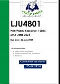 LJU4801 MAY JUNE PORTFOLIO (QUALITY ANSWERS) Semester 1 2024