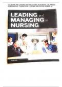 TESTBANK FOR LEADING AND MANAGING IN NURSING 7TH EDITION BY PATRICIA S. YODER-WISE/ VERIFIED SOLUTIONS/ SCORED A+