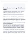 Music Content Knowledge (5113) Praxis II Exam Questions and Answers