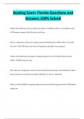 Boating Exam&colon; Florida Questions and  Answers 100&percnt; Solved 