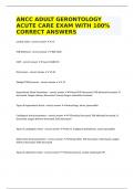 ANCC ADULT GERONTOLOGY ACUTE CARE EXAM WITH 100&percnt; CORRECT ANSWERS