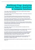 WallStreet Prep&colon; Analyzing Financial Reports Questions & Complete Solutions