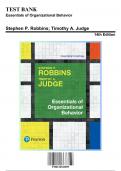 Essentials of Organizational Behavior 14th Edition Robbins Test Bank | 9780134523859