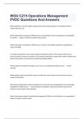 WGU C215 Operations Management PVDC Questions And Answers