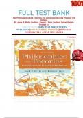 FULL TEST BANK For Philosophies And Theories For Advanced Nursing Practice 3rd Edition By Janie B. Butts (Author), Karen L. Rich (Author) Latest Update Graded A+   