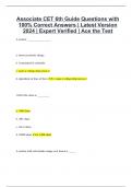 Associate CET 6th Guide Questions with 100% Correct Answers | Latest Version 2024 | Expert Verified | Ace the Test