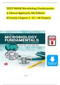 TEST BANK For Microbiology Fundamentals A Clinical Approach, 3rd Edition by Marjorie Kelly Cowan | Verified Chapter's 1 - 22 | Complete