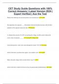 CET Study Guide Questions with 100% Correct Answers | Latest Version 2024 | Expert Verified | Ace the Test