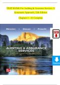 TEST BANK For Auditing & Assurance Services: A Systematic Approach, 11th Edition By William Messier Jr, Steven Glover, Verified Chapters 1 - 21, Complete Newest Version