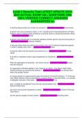 Level 3 Security Test LATEST UPDATE 2024-2025 ACTUAL EXAM 100&plus; QUESTIONS AND 100&percnt; VERIFIED CORRECT ANSWERS GUARANTEED A&plus;
