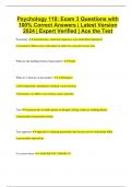 Psychology 110: Exam 3 Questions with 100% Correct Answers | Latest Version 2024 | Expert Verified | Ace the Test