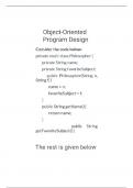 Object-Oriented Program Design 