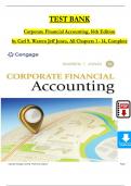 TEST BANK For Corporate Financial Accounting&comma; 16th Edition by Carl S&period; Warren Jeff Jones&comma; Verified Chapters 1 - 14&comma; Complete Newest Version