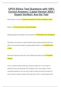 CPCU Ethics Test Questions with 100% Correct Answers | Latest Version 2024 | Expert Verified | Ace the Test