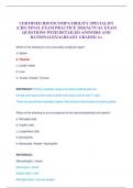 CERTIFIED HISTOCOMPATIBILITY SPECIALIST &lpar;CHS&rpar; FINAL EXAM PRACTICE 2024&sol;ACTUAL EXAM QUESTIONS WITH DETAILED ANSWERS AND RATIONALES&sol;ALREADY GRADED A&plus;