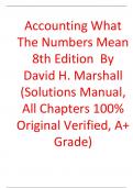Solutions Manual For Accounting What the Numbers Mean 8th Edition David H. Marshall