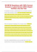 NV MPJE Questions with 100% Correct Answers | Latest Version 2024 | Expert Verified | Ace the Test