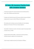 CA State Life Insurance Practice Exam with Complete Solutions