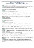 2024 ACA The Affordable Care Act Complete Questions & Answers (Solved) 100% Correct