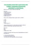FUA|NURBN EXAM PREP QUESTIONS AND  CORRECT ANSWERS|FEDERATION  UNIVERSITY of AUSTRALIA.