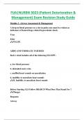 FUA|NURBN 3023 (Patient Deterioration &  Management) Exam Revision Study Guide