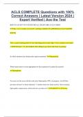 ACLS COMPLETE Questions with 100% Correct Answers | Latest Version 2024 | Expert Verified | Ace the Test